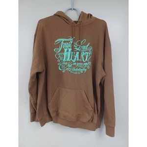Proverbs 3:5 XL Brown Hoodie Trust in the Lord...Fruit of The Loom Best Tag.